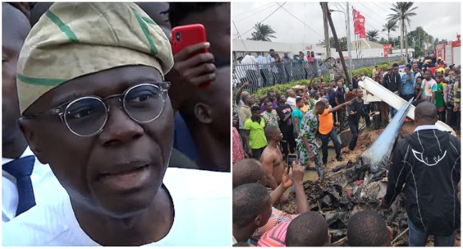 Governor Sanwo-Olu Praises LASEMA and Other Emergency Workers at the Scene of Airplane Accident