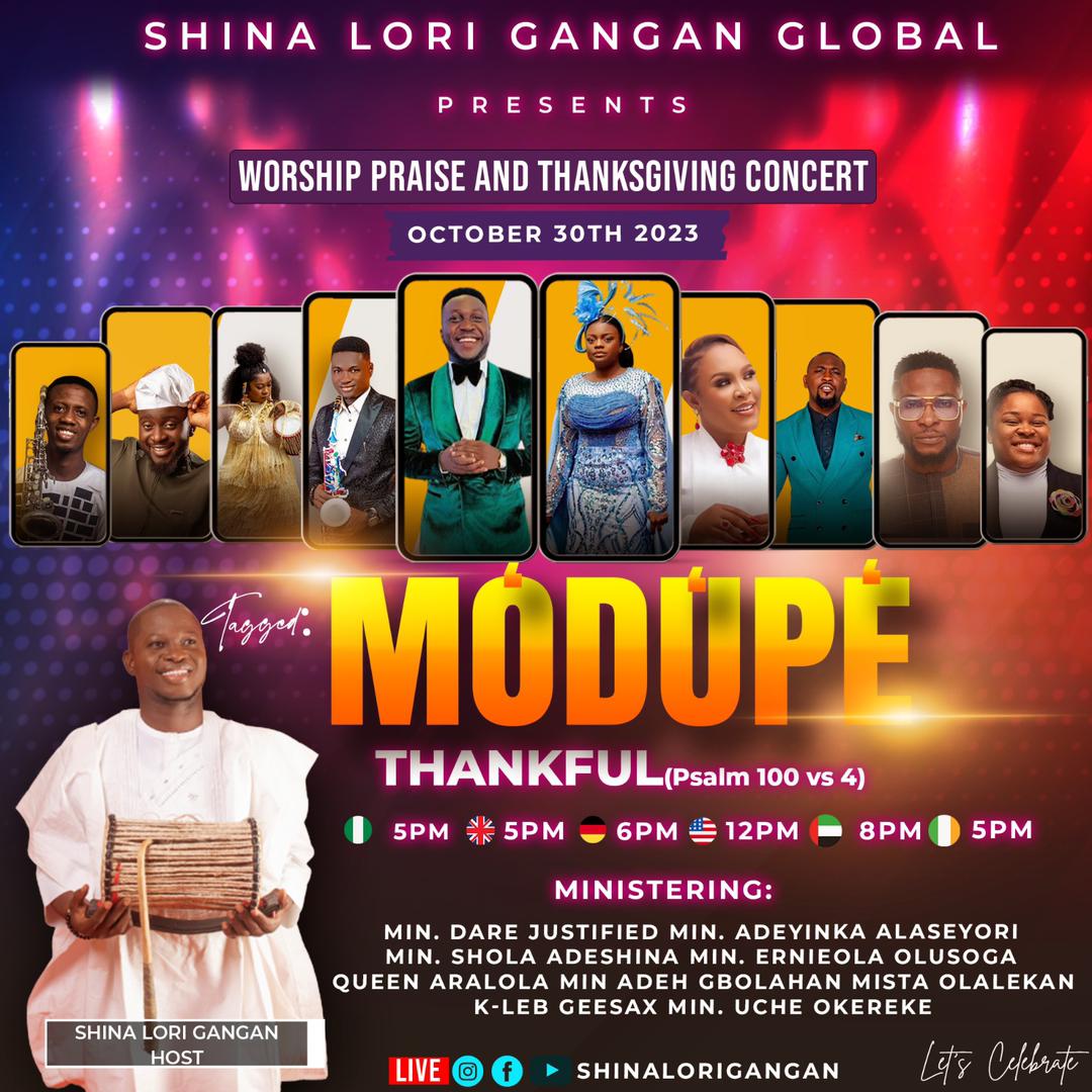 Shina Lori Gangan Presents “Modupe” Online Praise, Worship, and Thanksgiving Concert